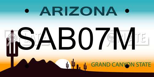 SAB07M Arizona License Plate