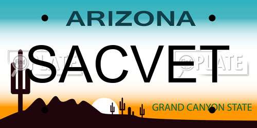 SACVET Arizona License Plate