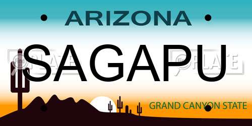 SAGAPU Arizona License Plate