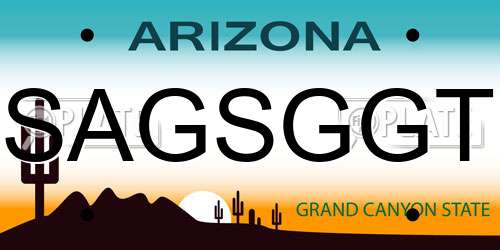SAGSGGT Arizona License Plate