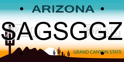 SAGSGGZ Arizona License Plate