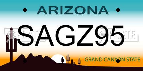 SAGZ95 Arizona License Plate