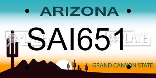 SAI651 Arizona License Plate