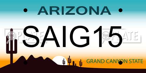 SAIG15 Arizona License Plate