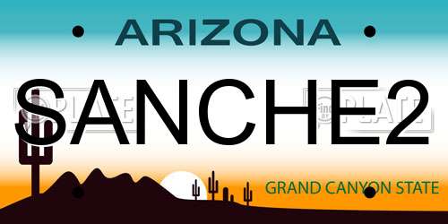 SANCHE2 Arizona License Plate