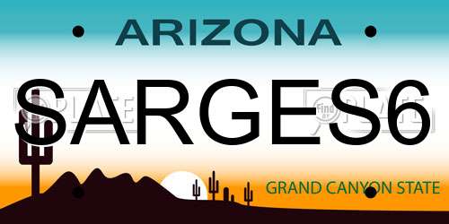 SARGES6 Arizona License Plate