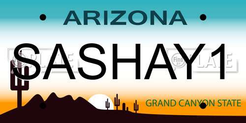 SASHAY1 Arizona License Plate