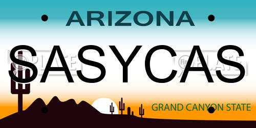 SASYCAS Arizona License Plate