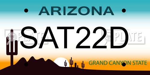 SAT22D Arizona License Plate