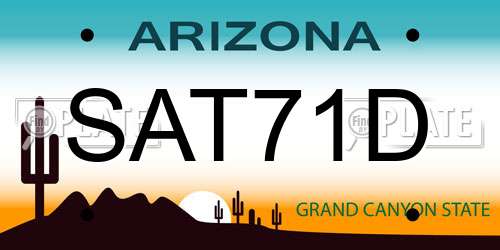 SAT71D Arizona License Plate