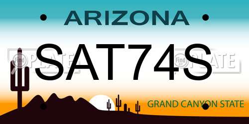 SAT74S Arizona License Plate