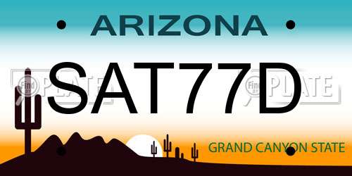 SAT77D Arizona License Plate