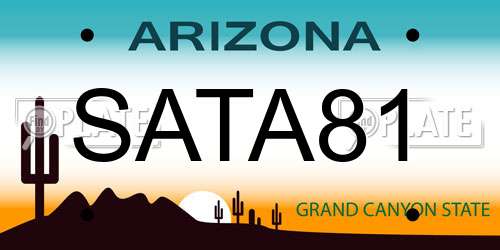 SATA81 Arizona License Plate