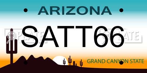 SATT66 Arizona License Plate
