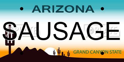 SAUSAGE Arizona License Plate