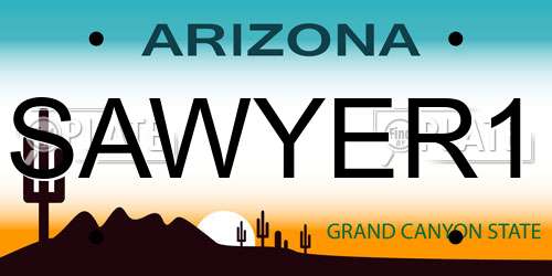 SAWYER1 Arizona License Plate