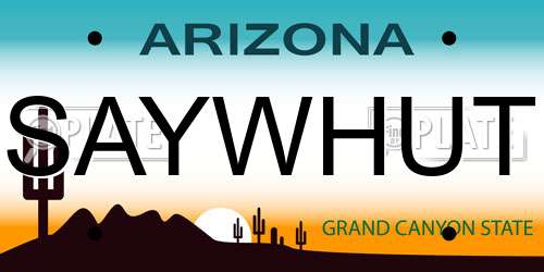 SAYWHUT Arizona License Plate