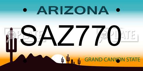 SAZ770 Arizona License Plate