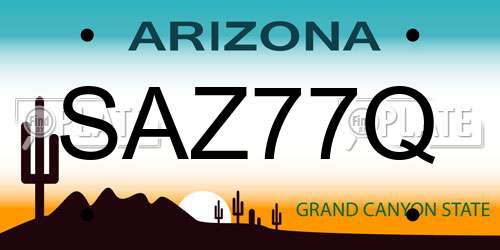 SAZ77Q Arizona License Plate