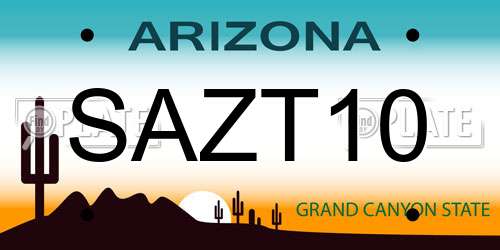 SAZT10 Arizona License Plate