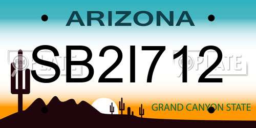 SB2I712 Arizona License Plate