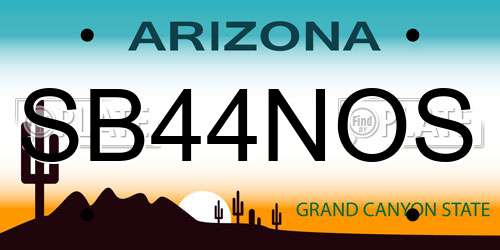 SB44NOS Arizona License Plate