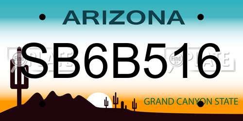 SB6B516 Arizona License Plate