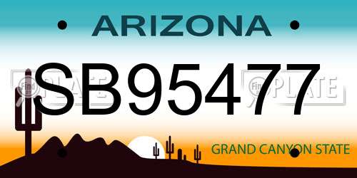 SB95477 Arizona License Plate