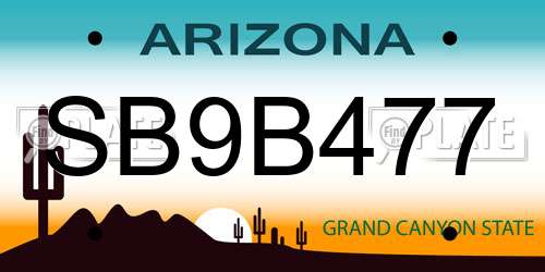 SB9B477 Arizona License Plate