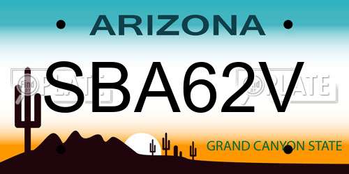 SBA62V Arizona License Plate