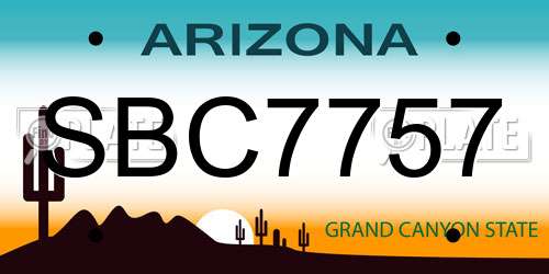 SBC7757 Arizona License Plate