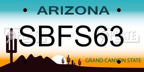 SBFS63 Arizona License Plate