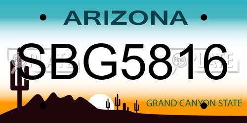 SBG5816 Arizona License Plate