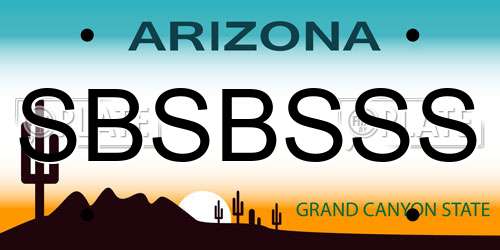 SBSBSSS Arizona License Plate