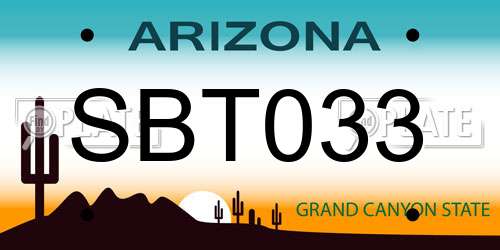 SBT033 Arizona License Plate