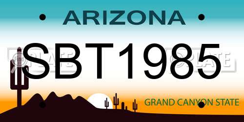 SBT1985 Arizona License Plate