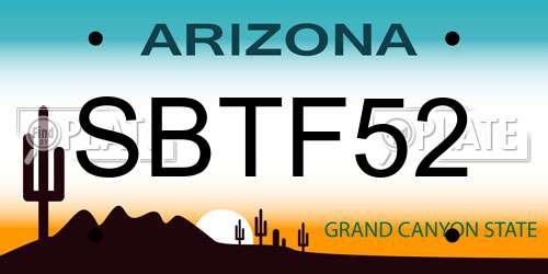 SBTF52 Arizona License Plate