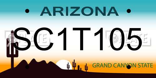 SC1T105 Arizona License Plate