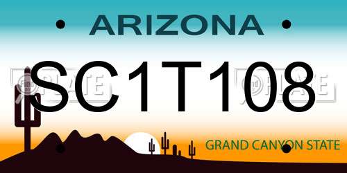 SC1T108 Arizona License Plate