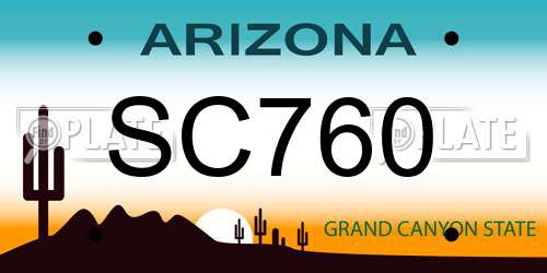 SC760 Arizona License Plate