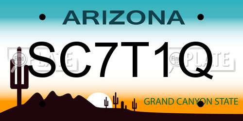 SC7T1Q Arizona License Plate
