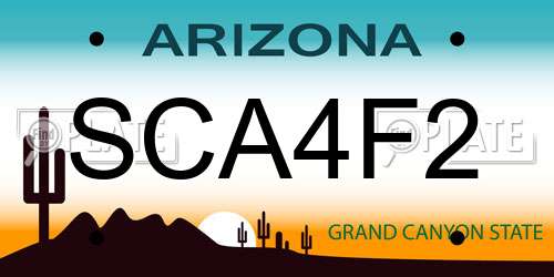 SCA4F2 Arizona License Plate