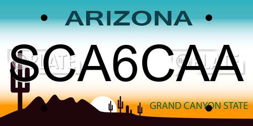 SCA6CAA Arizona License Plate