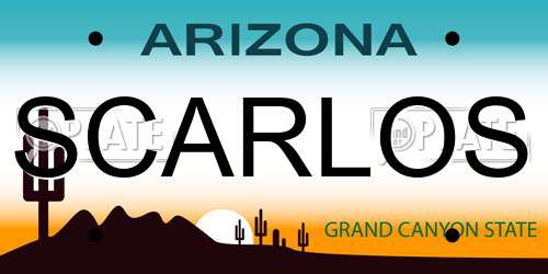 SCARLOS Arizona License Plate