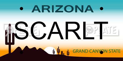 SCARLT Arizona License Plate