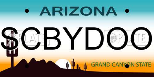 SCBYDOO Arizona License Plate