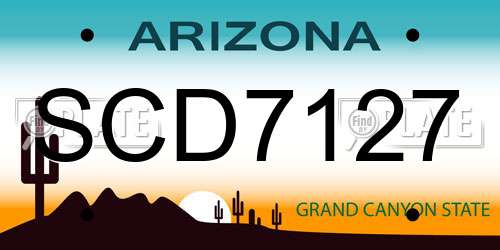 SCD7127 Arizona License Plate