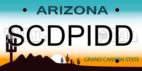 SCDPIDD Arizona License Plate