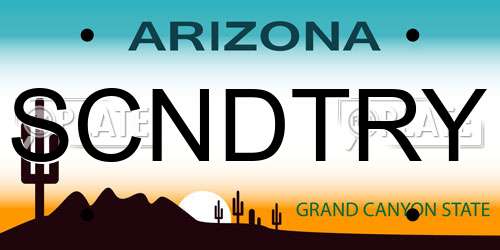 SCNDTRY Arizona License Plate