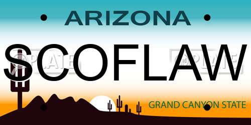 SCOFLAW Arizona License Plate